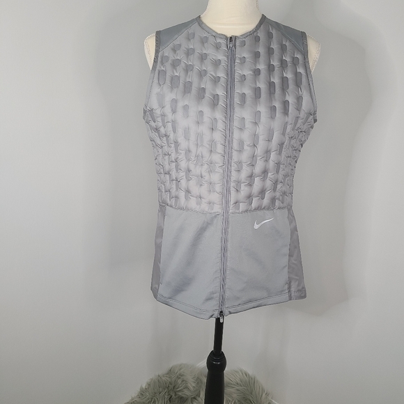 NWT Nike Woman's Therma Fit ADV Downfill Running Vest Grey Size Medium - Picture 3 of 16